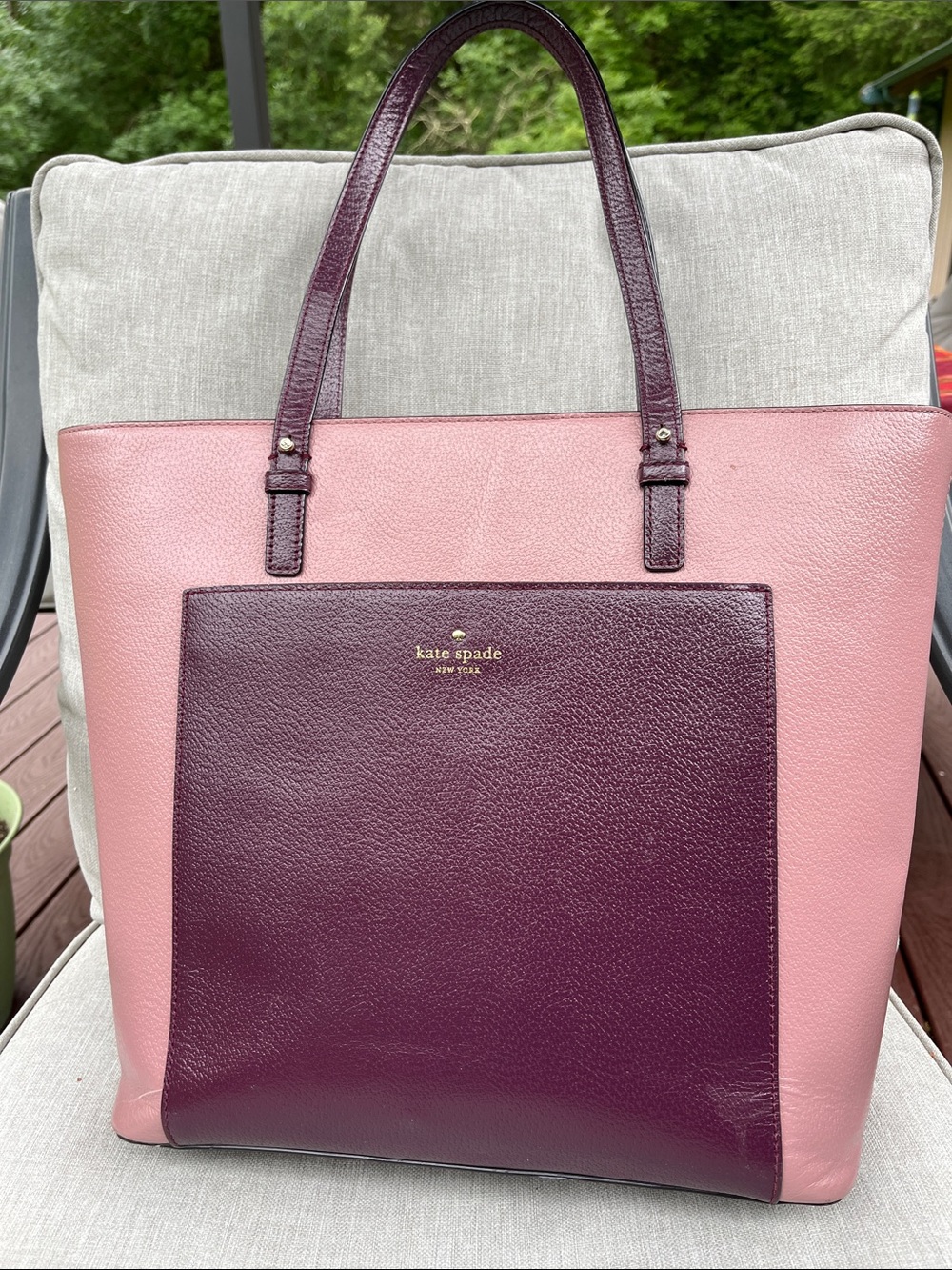 KATE SPADE Grand Street Sadie Colorblock Tote | Dusty Peony / Mulberry